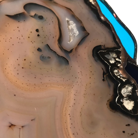 Handcrafted Stained Glass Panel with Agate Geode - Picture 5 of 9